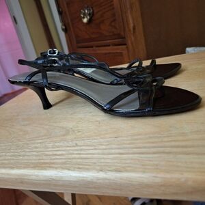 Vintage Predictions Black Kitten Heel Shoes Size 9 1/2